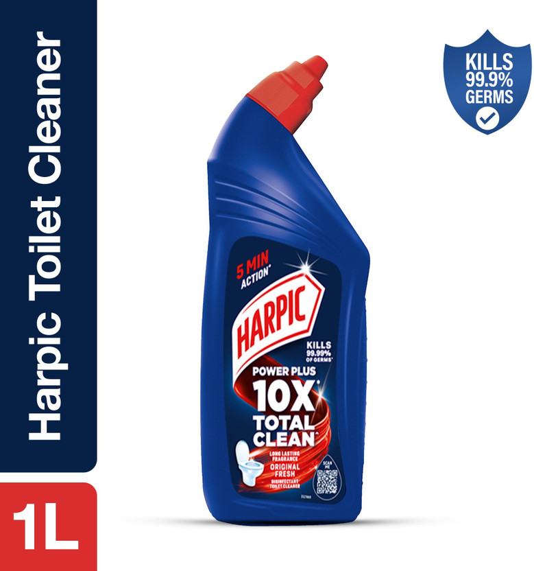 Harpic Toilet Cleaner, Liquid, for basin, commode, tile, bathroom, not phenyl, blue Original Liquid Toilet Cleaner(1 L)