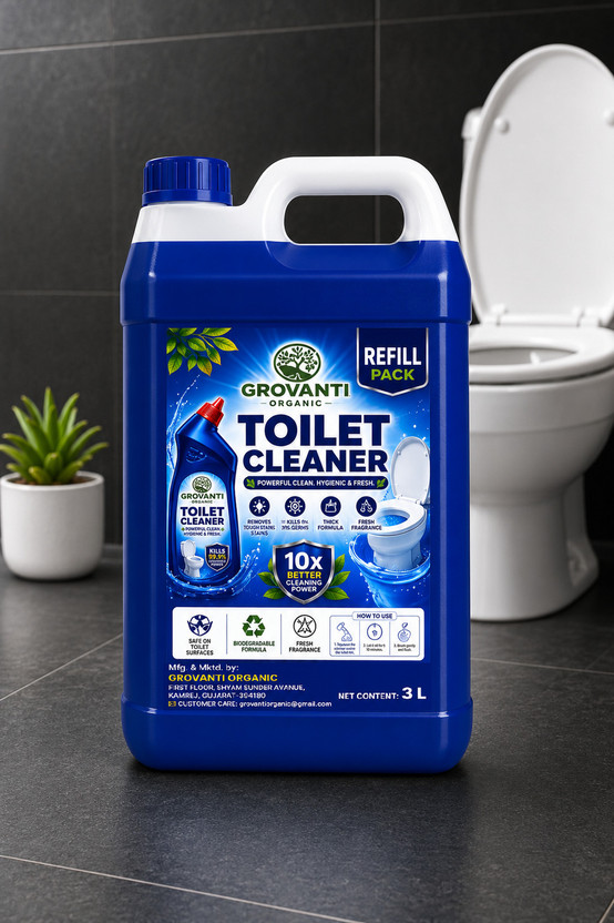 GROVANTI ORGANIC Toilet Cleaner | Toilet Bowl Cleaner | Toilet Cleaner Liquid| Remove 99.9% Germs Liquid Toilet Cleaner(3 L)