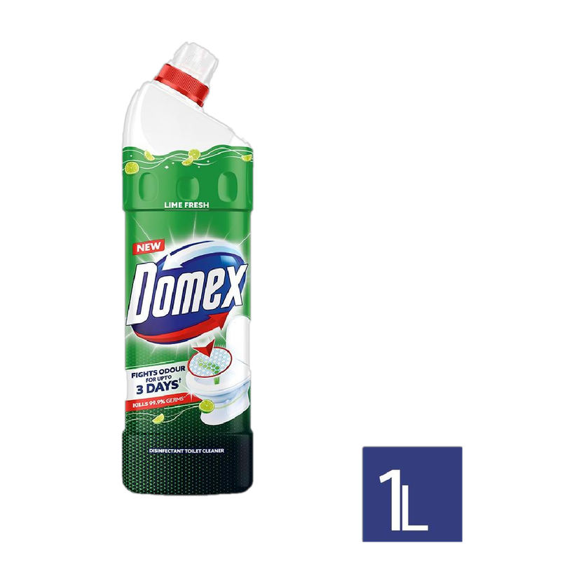 Domex Fresh Guard Disinfectant, Lime Fresh Lemon Liquid Toilet Cleaner(1000 ml)
