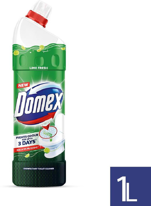 Domex Fresh Guard Disinfectant, Lime Fresh Lemon Liquid Toilet Cleaner(1000 ml)