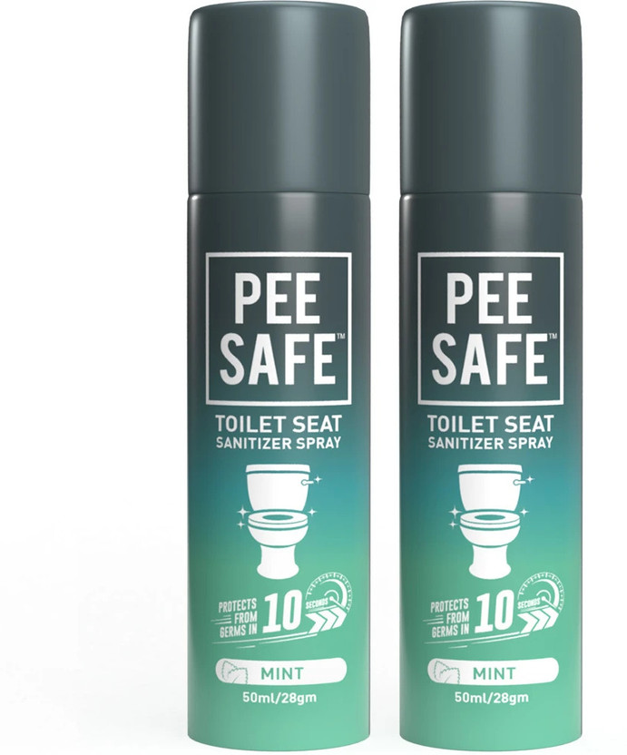 Pee Safe Toilet Seat Sanitizer Spray Mint 50 ml pack of 2 Regular Spray Toilet Cleaner(2 x 50 ml)