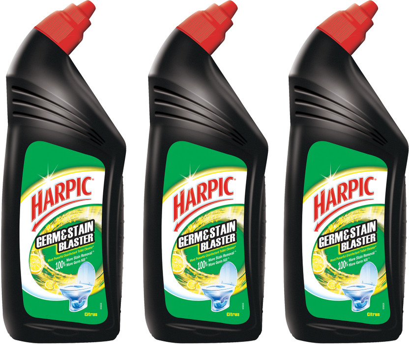 Harpic Toilet Cleaner, Liquid, for basin, commode, tile, bathroom, not phenyl, blue Citrus Liquid Toilet Cleaner(3 x 750 ml)