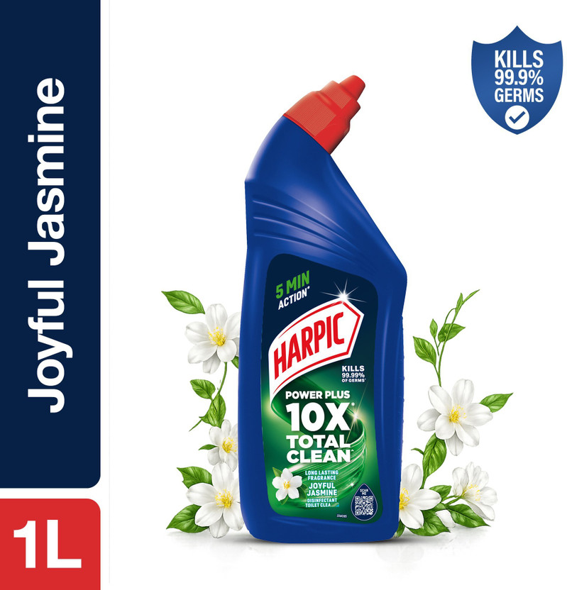Harpic Toilet Cleaner, Liquid, for basin, commode, tile, bathroom, not phenyl, blue Jasmine Liquid Toilet Cleaner(1 L)