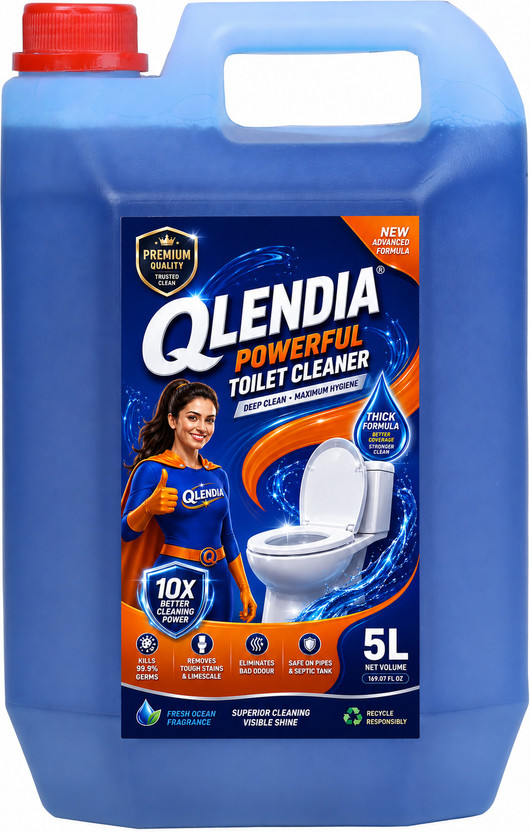 Qlendia Disinfectant Toilet Cleaner. Original- 5 L|Kills 99.9% Germs Lemon Liquid Toilet Cleaner(5 L)