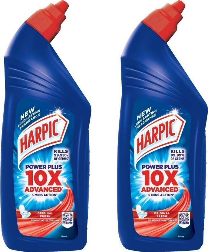 Harpic Disinfectant Toilet Cleaner. Kills 99.9% of germs Original Liquid Toilet Cleaner(2 x 1 L)