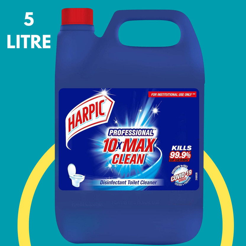 Harpic Disinfectant Toilet Cleaner Kills 99.9% of germ Removes 10x more stainsi Liquid Toilet Cleaner(5 L)