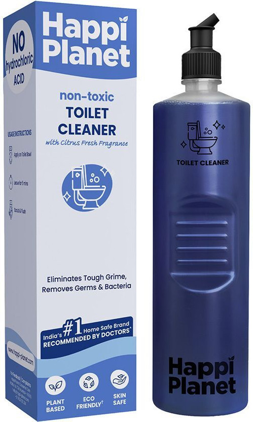 Happi Planet Natural Disinfectant Toilet Cleaner, Eliminates Tough Grime & Germs | Organic Citrus Liquid Toilet Cleaner(1 L)