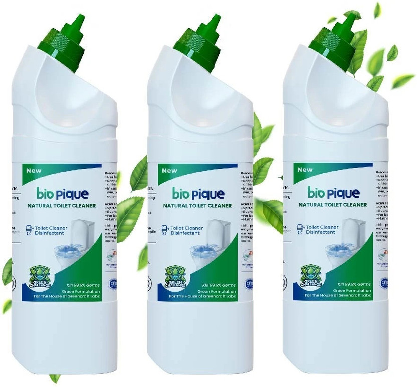 Bio Pique Organic Toilet Cleaner Liquid I Eco Friendly I Acid Free I 500 ML (Pack of 3) Liquid Toilet Cleaner(3 x 500 ml)