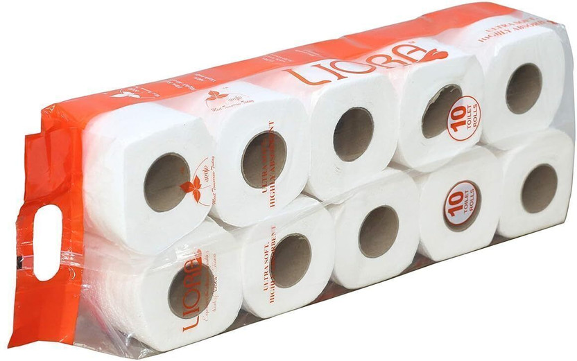 Liora Ultra-Soft, Highly Absorbent Tissue Paper Rolls - 235 Pulls x 10 Rolls Toilet Paper Roll(3 Ply, 2350 Sheets)