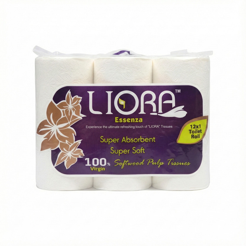 Liora 2 Ply Toilet Tissue Roll 12 in 1,Toilet Paper Rolls Multi layer, Toilet papers Toilet Paper Roll(2 Ply, 185 Sheets)
