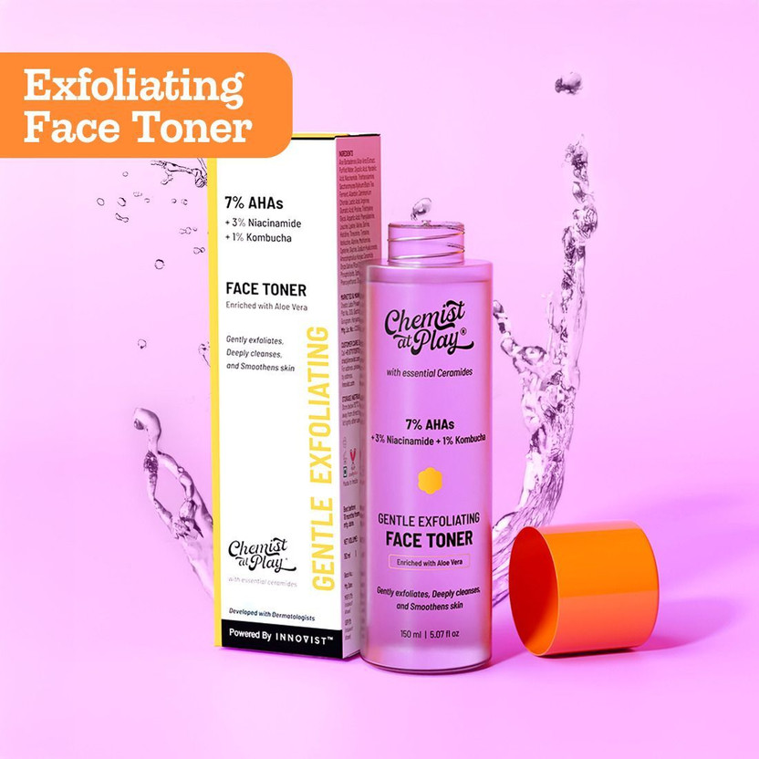 Chemist Chemist at Play Gentle Exfoliating Face Toner - Glycolic & Mandelic Acid, Niacinamide & Kombucha Men & Women(150 ml) - Flipkart Deal