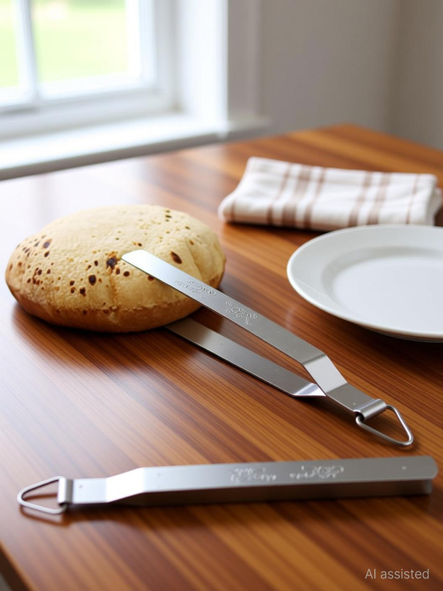 GrahLogy Stainless Steel Good Grip Chimta Tong, Ideal Chamita for Roti, Papad Tandoor Items, Barbeque, Brinjal/Bhata Roast, Deep-fry, Paratha 30 cm Utility, Hamburger, Ice, NS, Pastry, Pom, Roasting, Salad, Serving, Utility Tongs(Pack of 1)