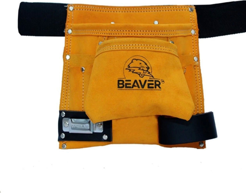 Beaver SP917 heavy duty genuine leather waist tool belt for construction, plumbers Tool Belt(Yellow, Black)