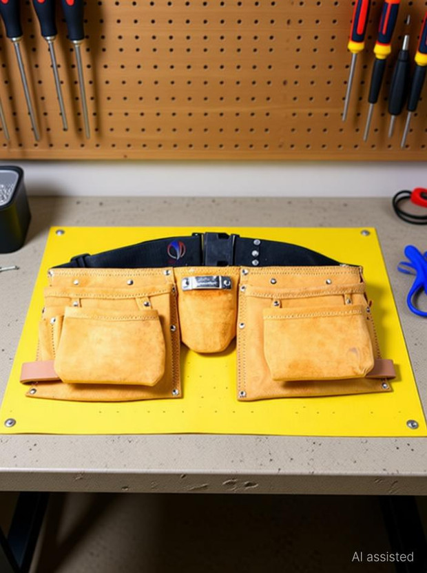 Mass Pro Leather Tool Belt With Quick Release Buckle Carpenter, Construction Pouch , Framers, Handyman, Electrician ,Brown Colour ,Belts Adjustable Pro Tool Belt(Brown)