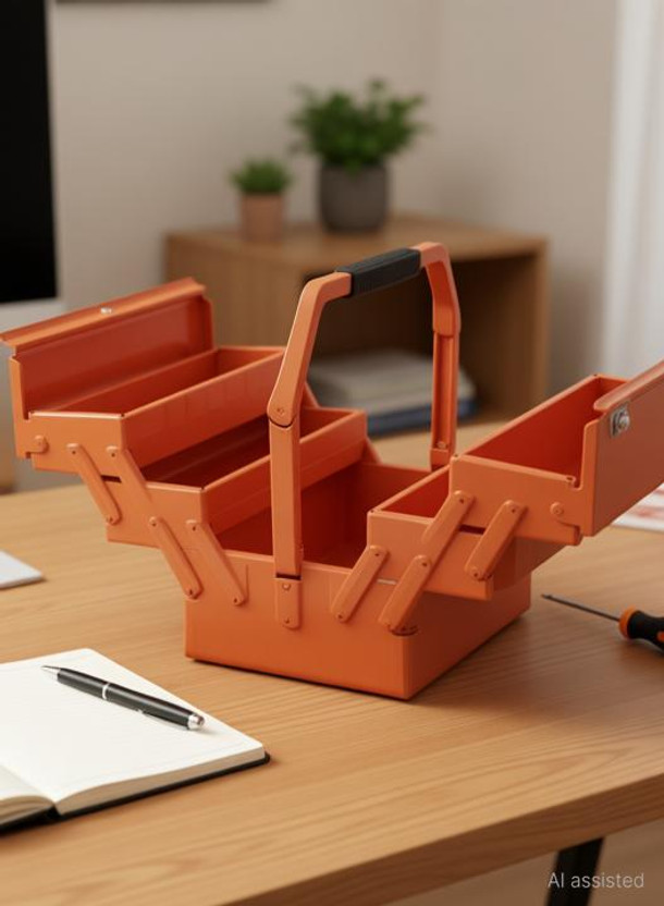 markon High Grade Metal Tool Kit Box for Home,Company,Workshop and Garage Horse tool box Tool Box with Tray