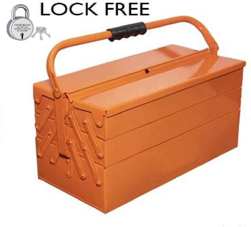 HORSE TOOL BOX HEAVY WITH LOCK 5 COMPARTMENTS 5-Tier Cantilever Metal Tool Box with Free Hindson Padlock - Heavy Duty Tool Box with Tray