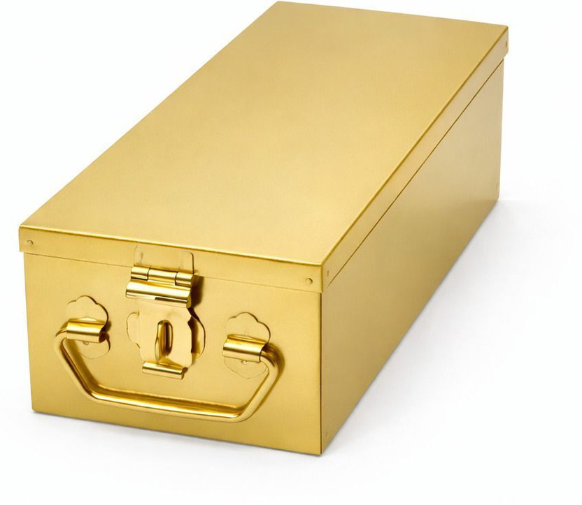JAYCO Stainless Steel Tool Storage Box - 12" x 5" x 4" - Golden Color 12" Long SS Tool Box - Golden Color Tool Box