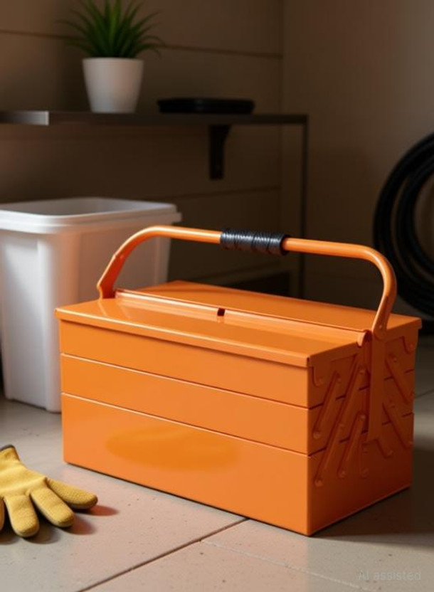 Solitaire HighGrade Free Lock Metal Tool Box 5 Compartments 4 Trays Handle For Home Garage metal tool box 5 compartment metal cating paint Tool Box with Tray