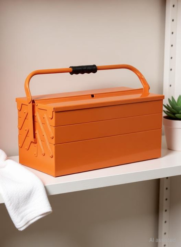 HORSE METAL TOOL BOX FOR GARAGE,HOUSEHOLD & COMMERCIAL USEAGE Heavy Duty 5 Compartment Metal Tool Box with Handle for Home & Garage Storage Tool Box with Tray