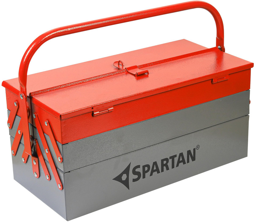 Spartan Heavy-Duty Metal Tool Box – 5 Cabinet Tools Box Kit | Portable Tool Chest with Handle & Lock | Mechanic, Electrician, Garage, Workshop Storage Tool Box