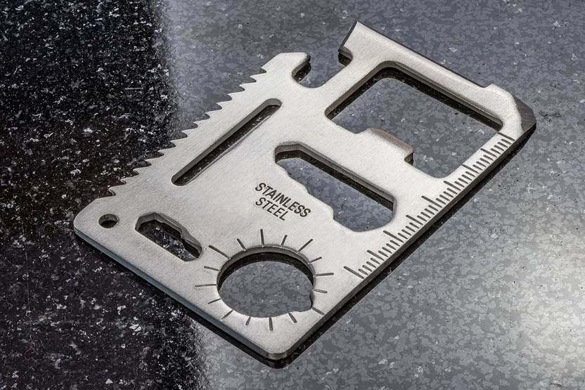 ASTOUND MULTIPURPOSE STAINLESS STEEL SURVIVAL POCKET TOOLS-Silver Camping & Hiking Camping Tool Kit