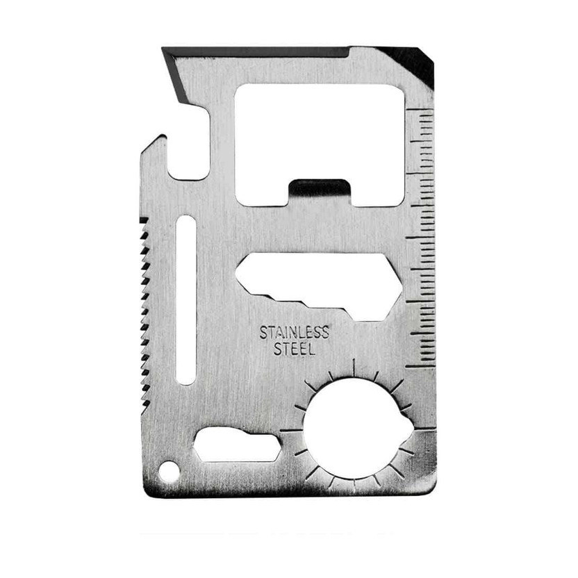 ONE STOP Survival Toolkit(11) Functions credit card sized multi- function Survival Tool Camping & Hiking stainless steel survival toolkit