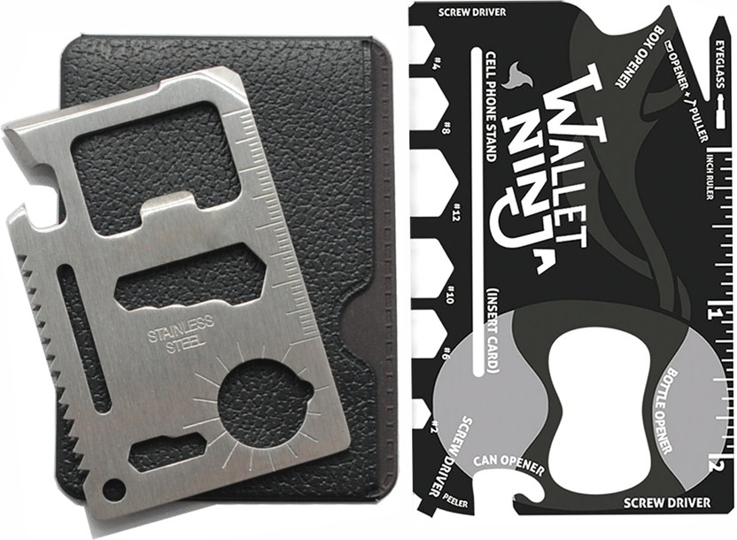 DSTECHBAR Card Tool Multi Function 11in1 with 18in1 Ninja Pocket Tool Survival, Camping Camping & Hiking Tool