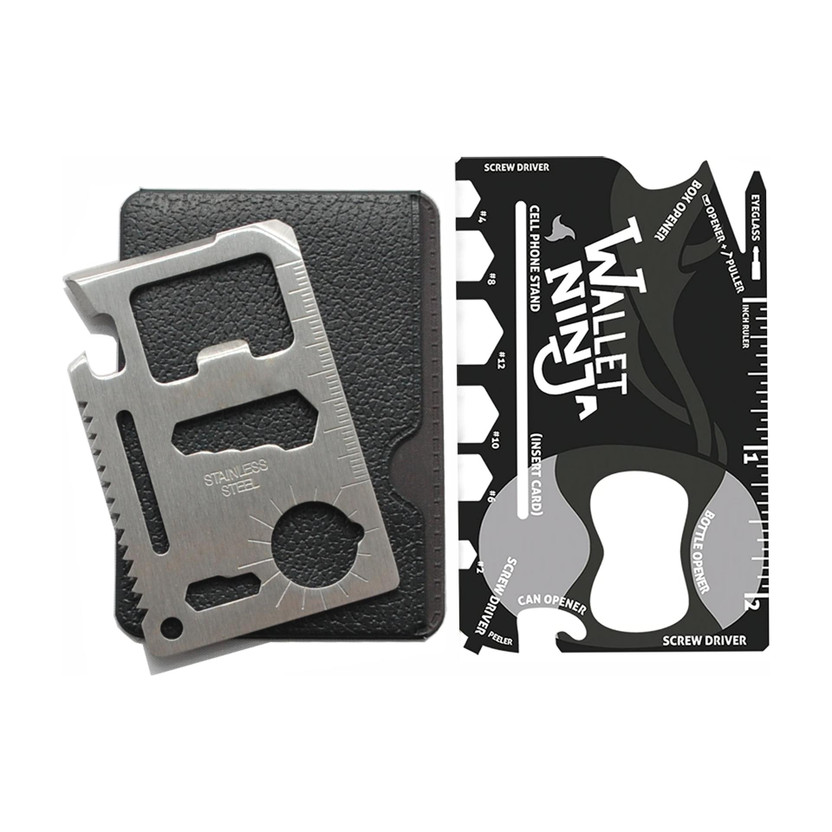 DSTECHBAR Card Tool Multi Function 11in1 with 18in1 Ninja Pocket Tool Survival, Camping Camping & Hiking Tool