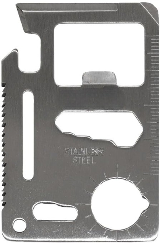 Xydrozen Multifunctional Survival Card 11 in 1 Multi-Purpose-Silver Camping & Hiking Camping Tool Kit