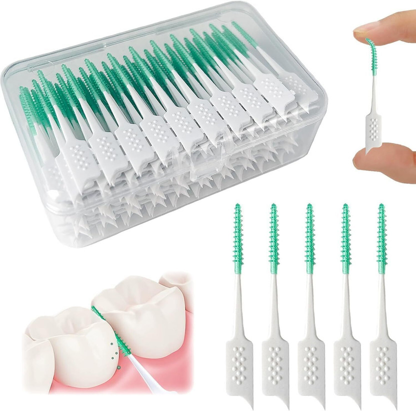 RINMAY 40 Pcs Interdental Manual Adult Brush Ultra Tight Bristles Soft Toothbrush