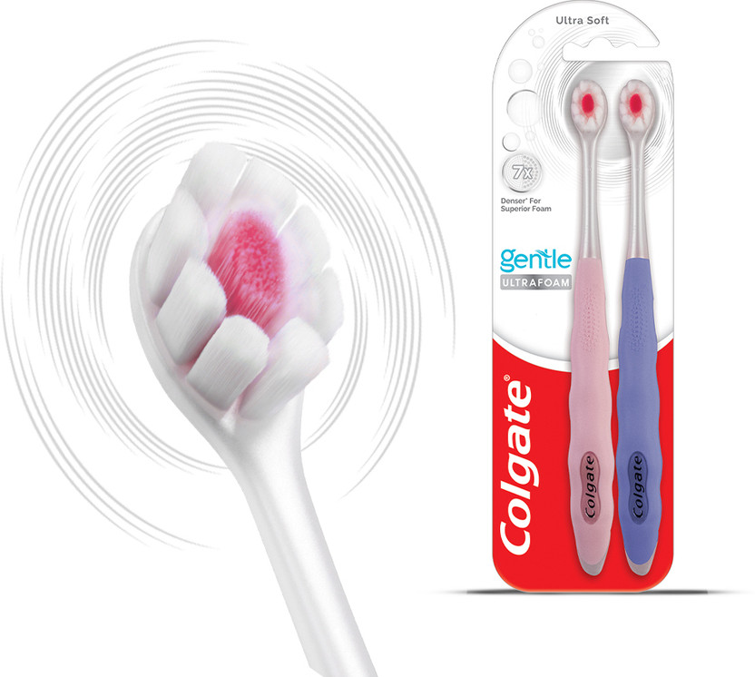 Colgate Gentle UltraFoam Ultra Soft Toothbrush(Pack of 2)