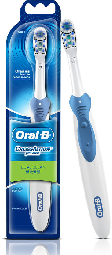 Oral-B Cross Action Battery Powered Cross Action Soft Battery, 90 Day Battery Life, Electric Toothbrush(White)