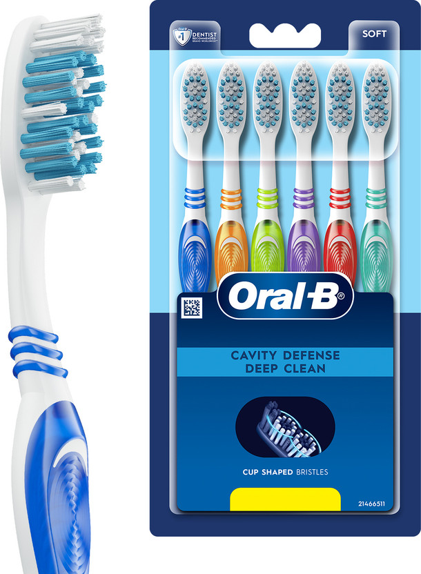 Oral-B Cavity Defense, Value Pack of 6, Multicolour Soft Toothbrush(Pack of 6)