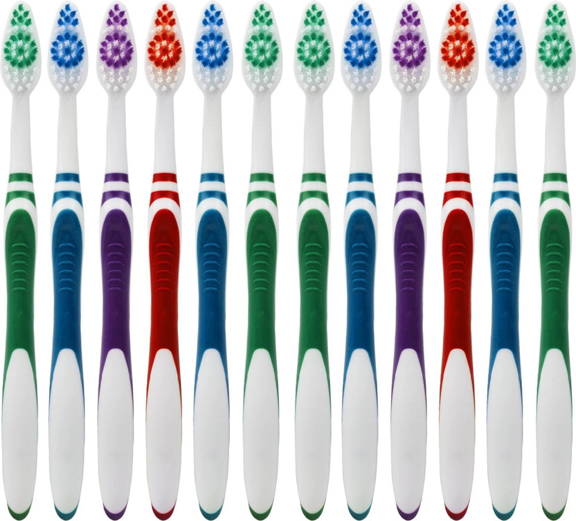 aquawhite Super Clean Bristles. Health & Personal Care Medium Toothbrush(Pack of 12)