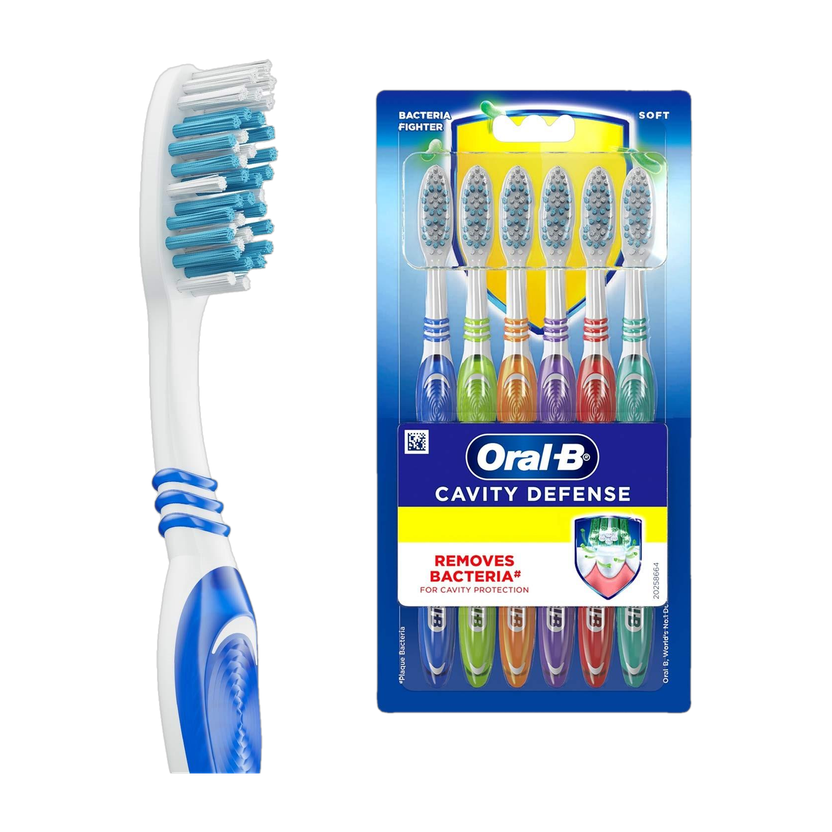Oral-B Cavity Defense, Value Pack of 6, Multicolour Soft Toothbrush(Pack of 6)