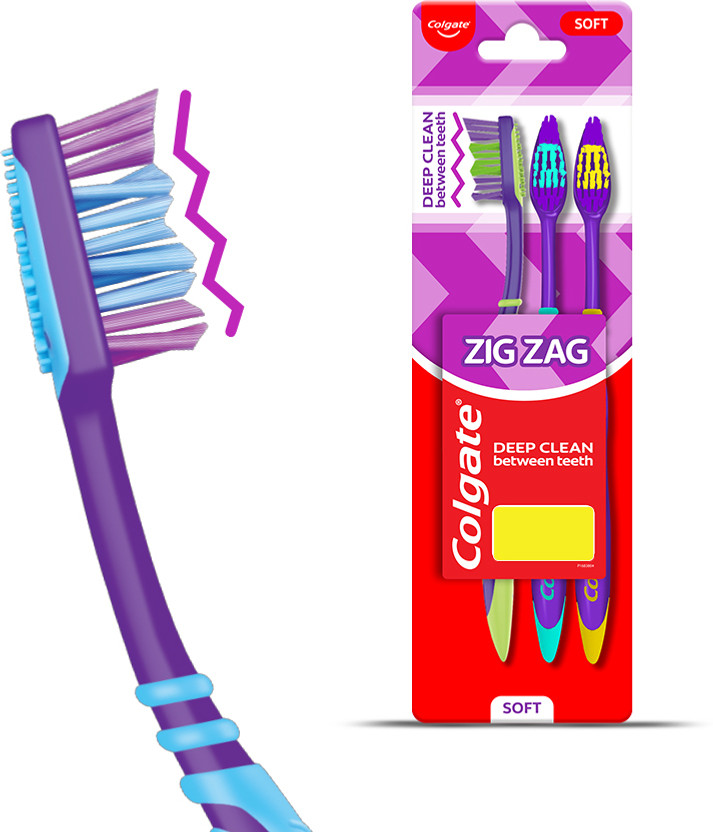 Colgate ZigZag Soft Toothbrush(Pack of 3)