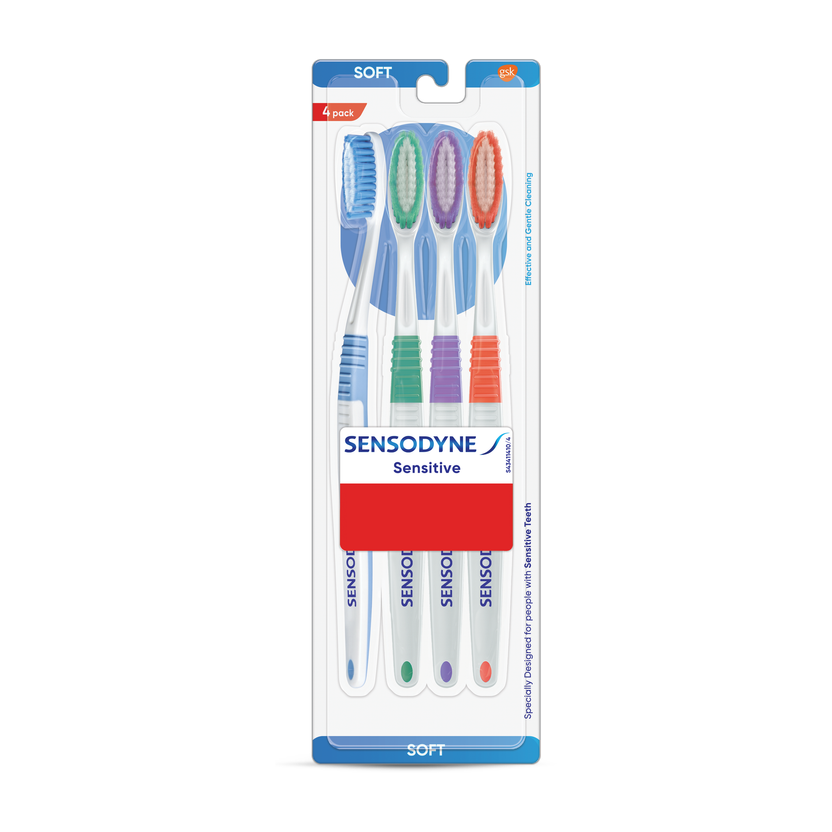 SENSODYNE Sensitive with soft rounded bristles. Soft Toothbrush(Pack of 4)