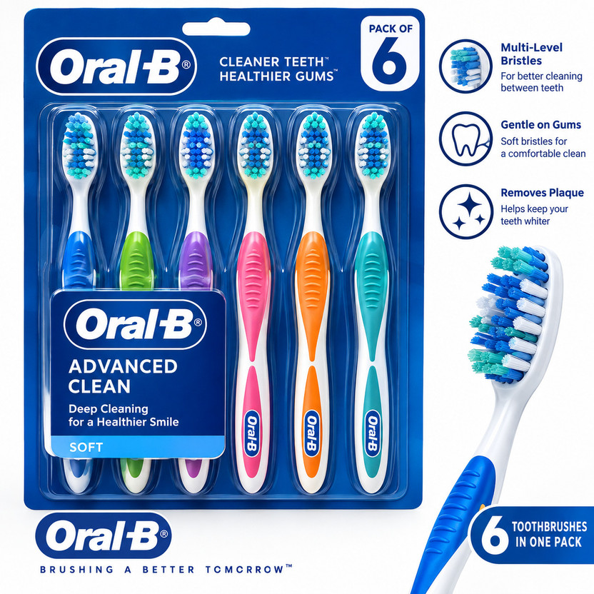 Oral-B Oral-B Pack 6 Toothbrush Extra Soft Toothbrush(Pack of 6) - Flipkart Deal