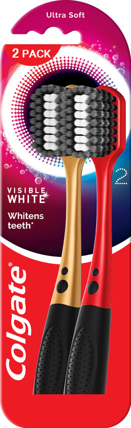 Colgate Visible White O2 Toothbrush Ultra Soft - 2pcs Ultra Soft Toothbrush(Pack of 2)