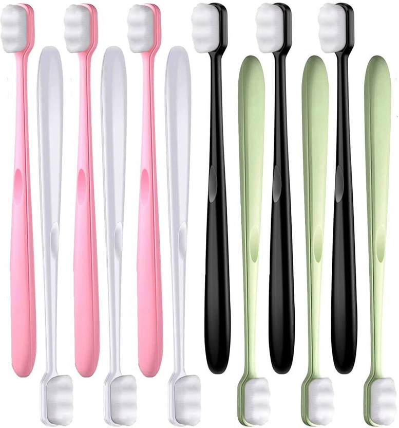 Erza Erza 10pc Extra Soft Toothbrush For Adults, Micro Nano Toothbrushes 20,000 Bristles Extra Soft Toothbrush(Pack of 10) - Flipkart Deal