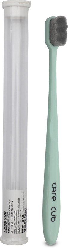 CARE CUB Green ZigZag Nano10000 Bristle BPA Free Effect For Sensitive Teeth OralGum Ultra Soft Toothbrush