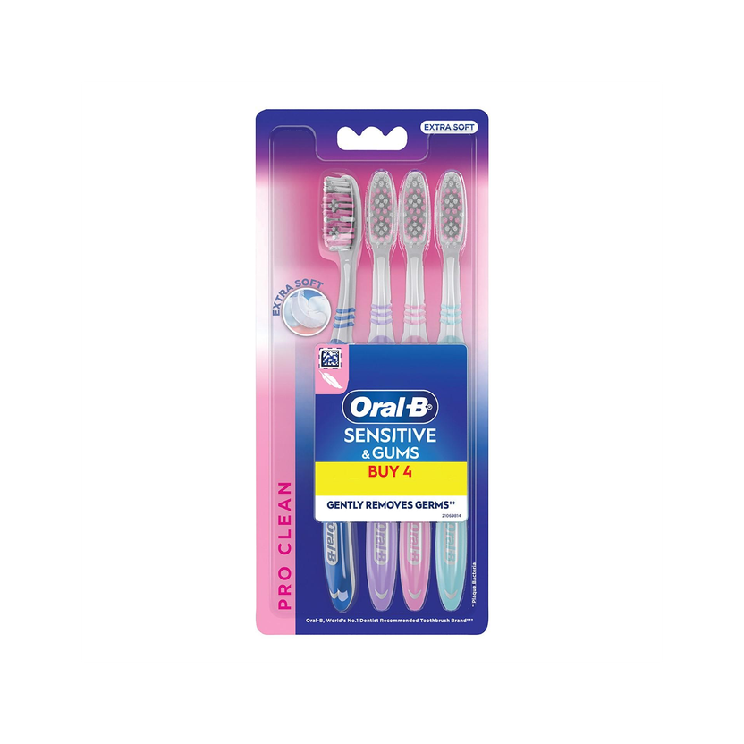 Oral-B Pro Clean Sensitive , Gentle on Gums Extra Soft Toothbrush(Pack of 4)