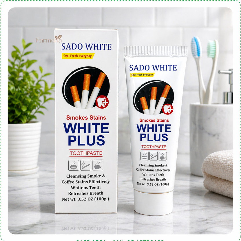 FARMORIA White Plus Toothpaste, Smoke and Coffee Stain RemovaL Daily Care Hygiene Toothpaste(100 g)