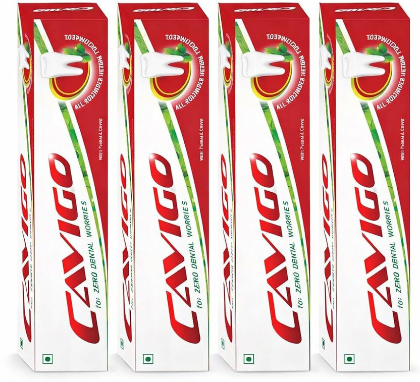 RCM CAVIGO ALL ROUNDER ORGANIC HERBAL TOOTHPASTE PACK OF 4 EACH 100 GM Toothpaste(400 g, Pack of 4)