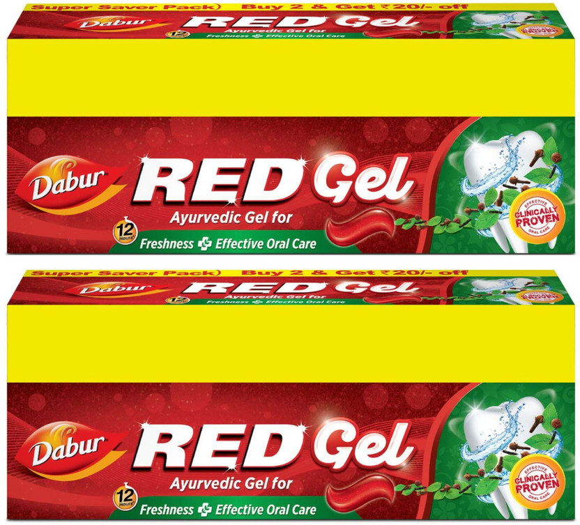 Dabur Red Ayurvedic Gel for Freshness ( Super Saver Pack) Toothpaste(600 g, Pack of 2)