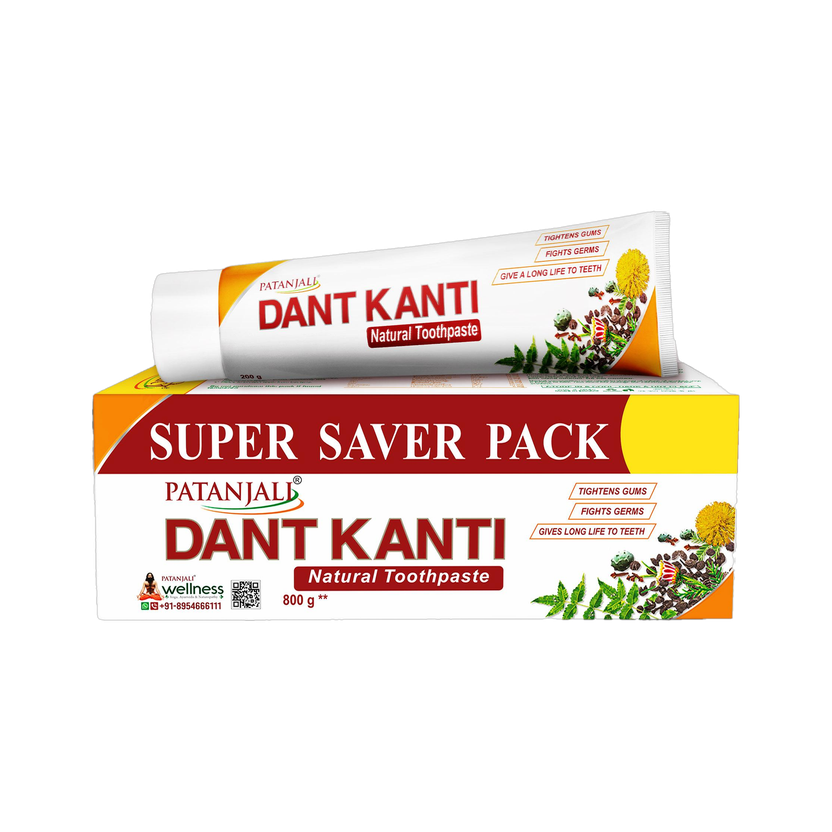 PATANJALI Dant Kanti Strong Teeth & Gums Toothpaste(800 g, Pack of 4)