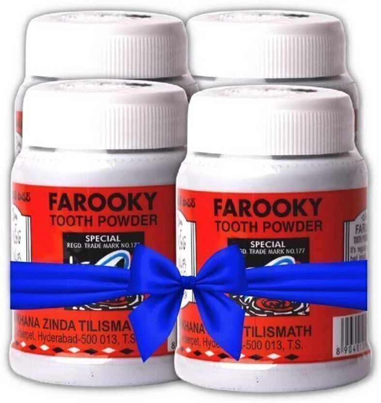 Farooky Farooky Herbal Ayurvedic Charcoal Tooth Powder 40 Grams For Oral Care (Pack Of 4)(160 g, Pack of 4) - Flipkart Deal
