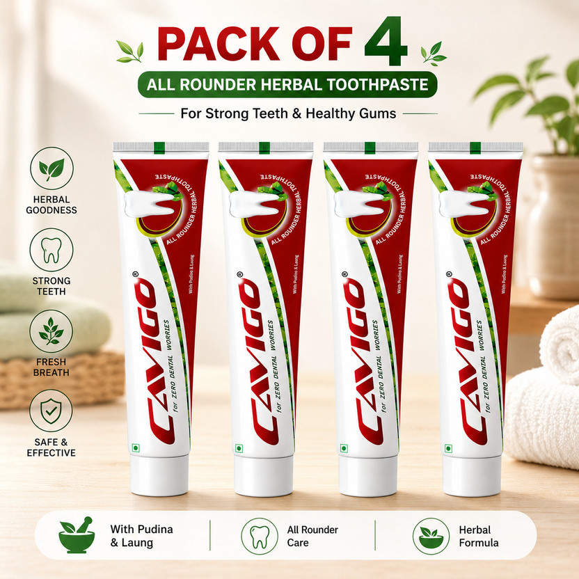 Cavigo Cavigo All Rounder Toothpaste(400 g, Pack of 4) - Flipkart Deal