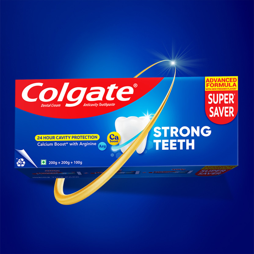 Colgate Strong Teeth Indias No.1 Toothpaste Anticavity Toothpaste - 200g + 200g + 100g Toothpaste(500 g)