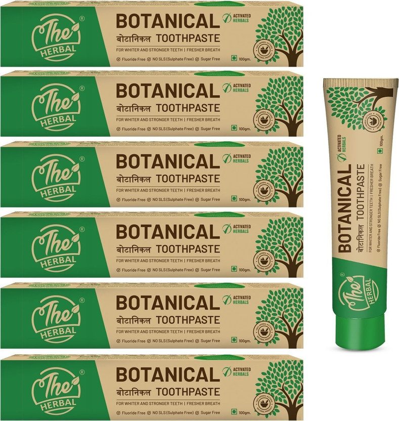 The Herbal Botanical Toothpaste|Toothpaste For White Teeth, Stronger Teeth and Fresh Breath Toothpaste(600 g, Pack of 6)